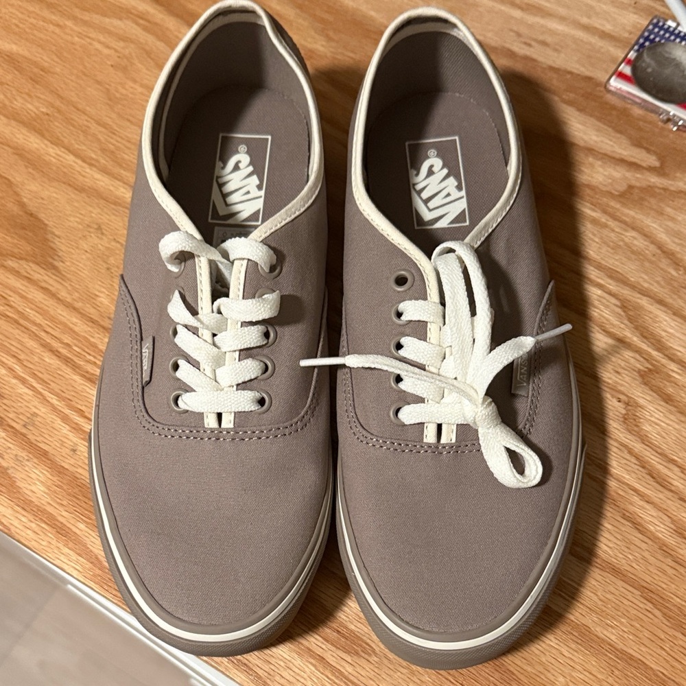 Brand New Vans Men's Taupe Canvas Sneakers
